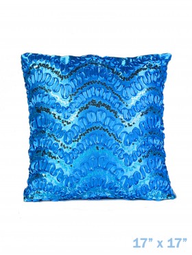 WAVE SEQUINS DESIGN CUSHION COVER & FILLER